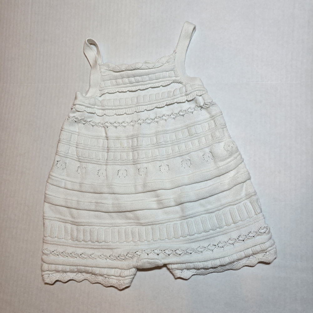 Baby Gap 5T  White Crochet Knit Romper